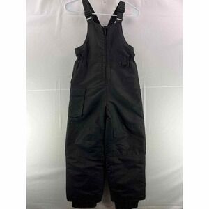 Cherokee Youth Pants S Black Ski Bib Overall 1/2 Zip Insulated Pocket Snowboard